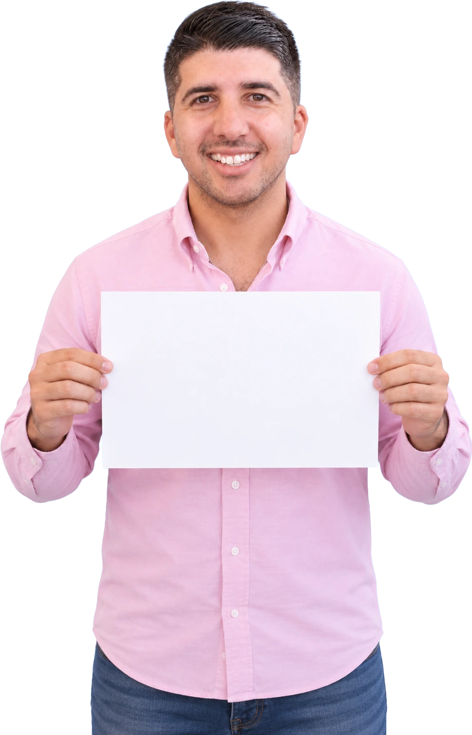 Ben Revzin holding a sign that says Made by Ben Revzin